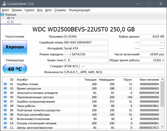 Скачать бесплатно программу CrystalDiskInfo 8.17.14 + Portable для Windows 10 на PC